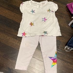 Flowers by Zoe rainbow metallic star T and pants